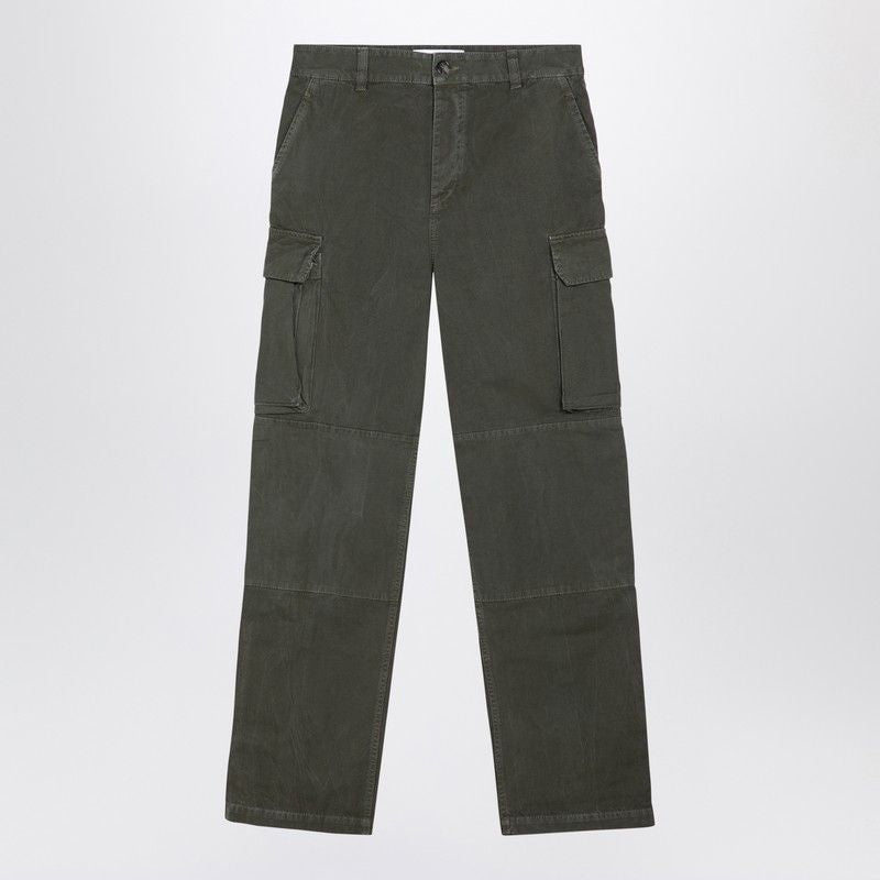 LOEWE Men's Olive Green Cotton Cargo Trousers