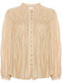 ISABEL MARANT ETOILE Pleated Light Khaki Top for Women - Fall 2024