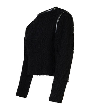 ISABEL MARANT Chic Black Textured Mini Sweater