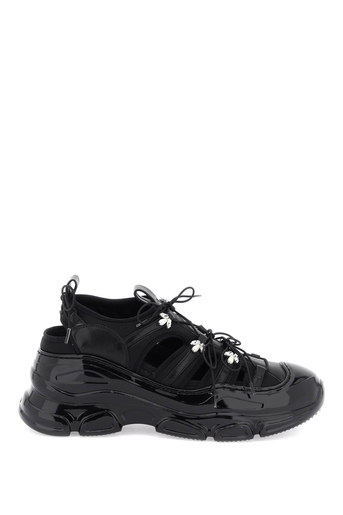 SIMONE ROCHA Unique Hybrid Nylon and Nappa Leather Men's Sneakers