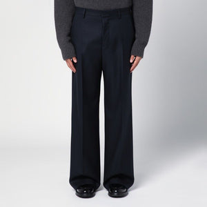 AMI PARIS Navy Blue Wide-Leg Trousers