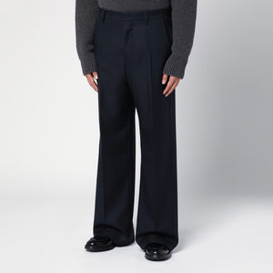 AMI PARIS Navy Blue Wide-Leg Trousers