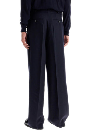 AMI PARIS Elegant Large Fit Wool Trousers with Pleats