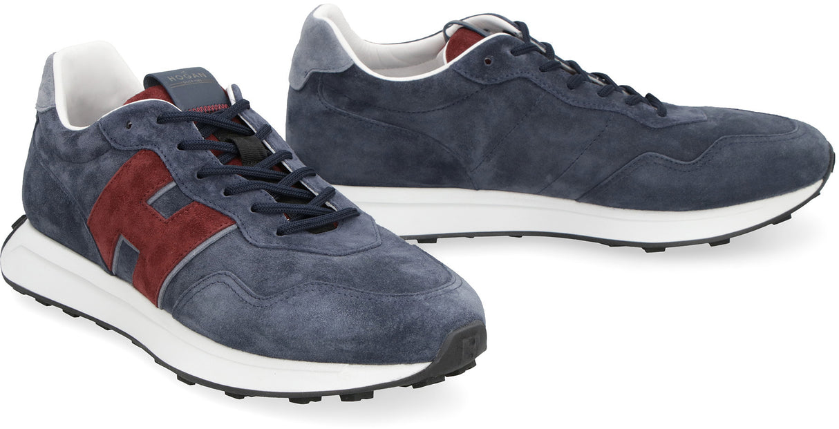 Gritty and Retro Hogan Men's Sneakers in Blu/Bordeaux for SS24