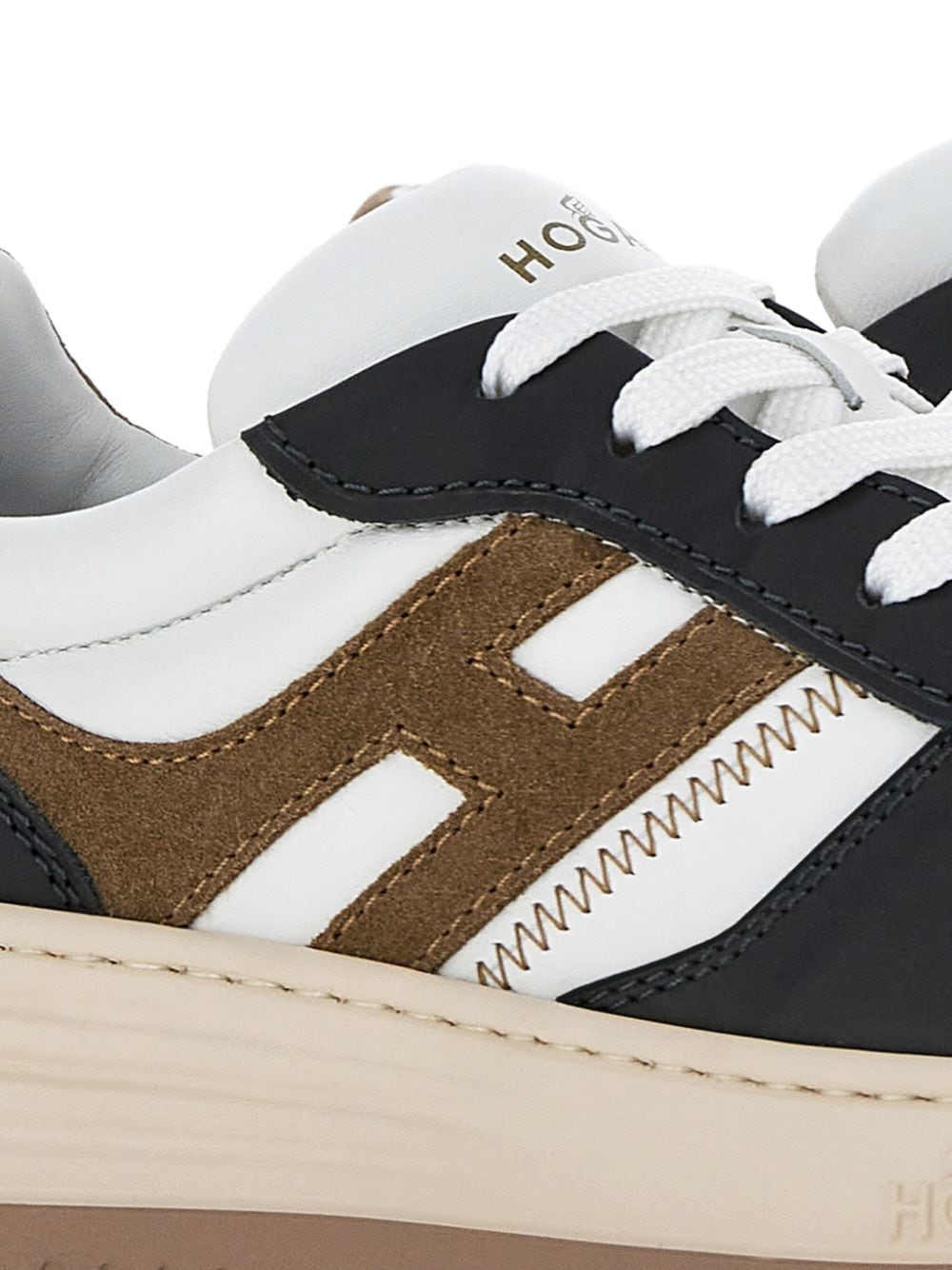 HOGAN Classic Leather Sneakers with Suede Accents