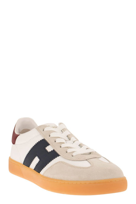 HOGAN Men's White Leather Low-top Sneakers with Unique Details