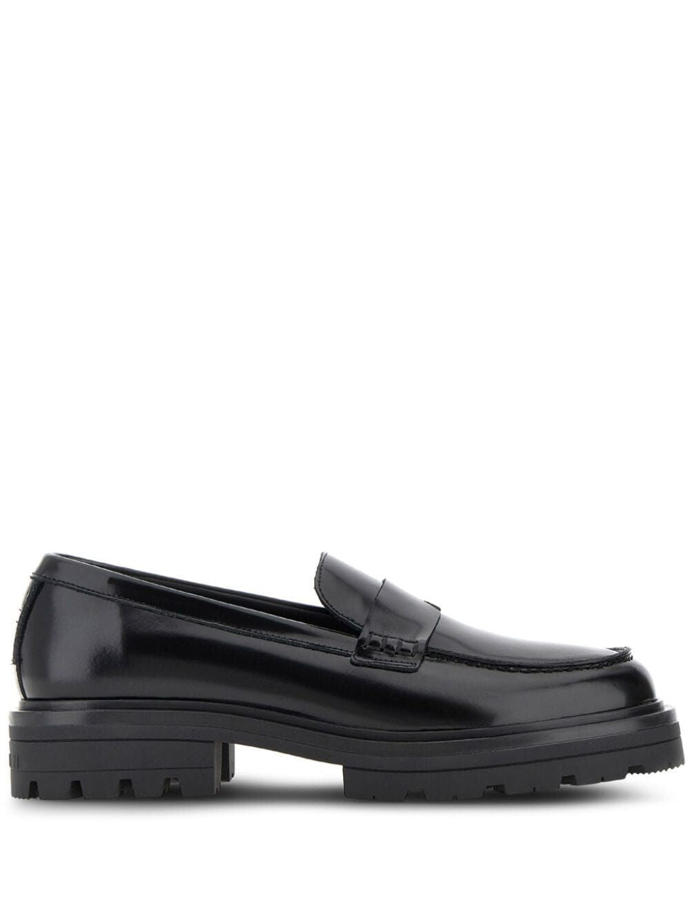 HOGAN Elegant Black Leather Moccasins