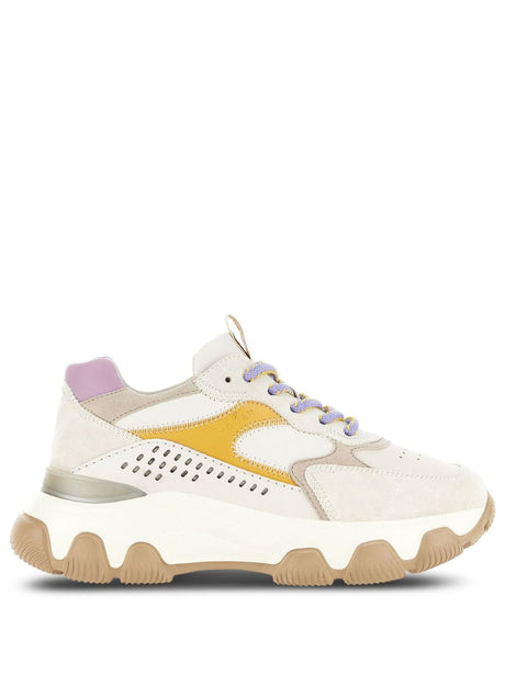 HOGAN Women's HYPERACTIVE Color-Blocked Suede Sneakers - White