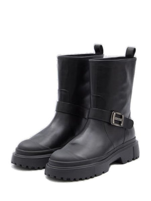 HOGAN Classic Black Ankle Boots for Women - FW23