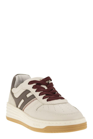 HOGAN Retro-Inspired Leather Sneakers with Memory Foam - Height: 4cm