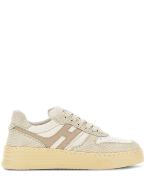 HOGAN Suede Panel Sneakers for Women - Sand Beige