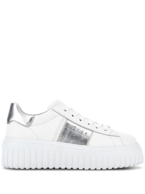 HOGAN Classic White Striped Lace-Up Leather Sneakers