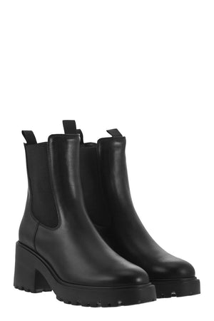 HOGAN Leather Chelsea Boot with Lugged Sole - FW24