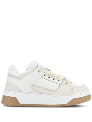 HOGAN Chic White & Beige Leather Sneakers