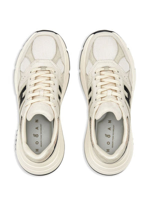 HOGAN Elegant Nude Lace-Up Sneakers