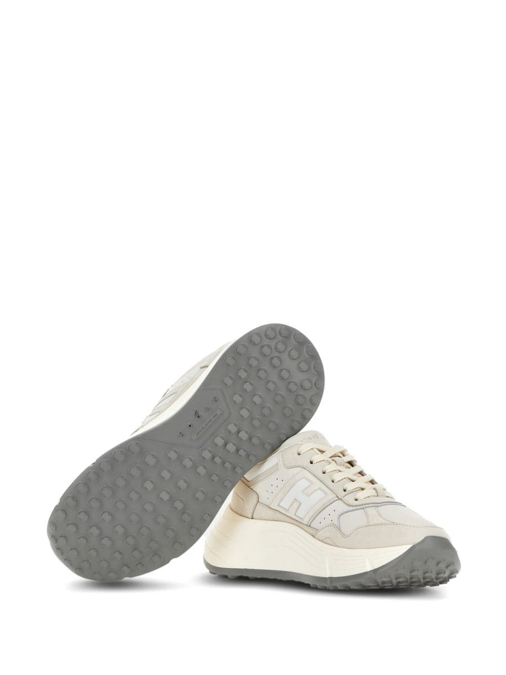 HOGAN Ivory White Leather Luxury Sneakers