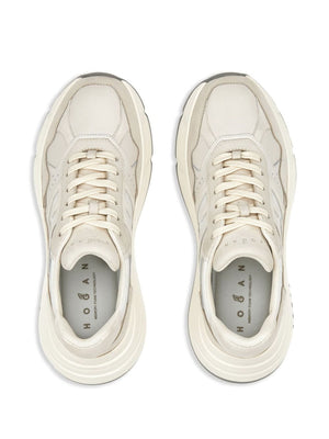 HOGAN Ivory White Leather Luxury Sneakers