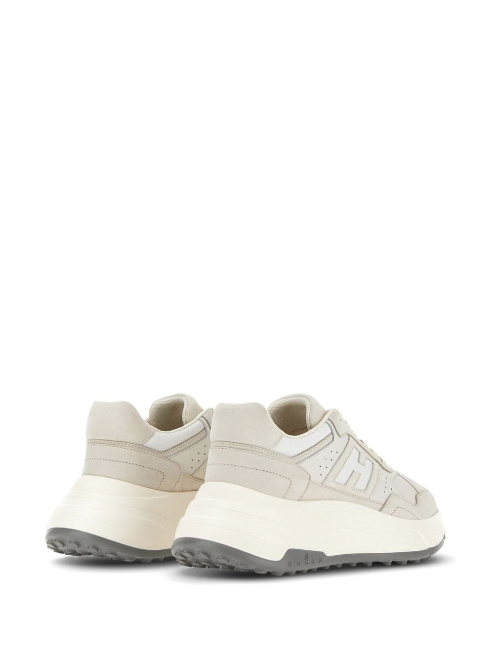 HOGAN Ivory White Leather Luxury Sneakers