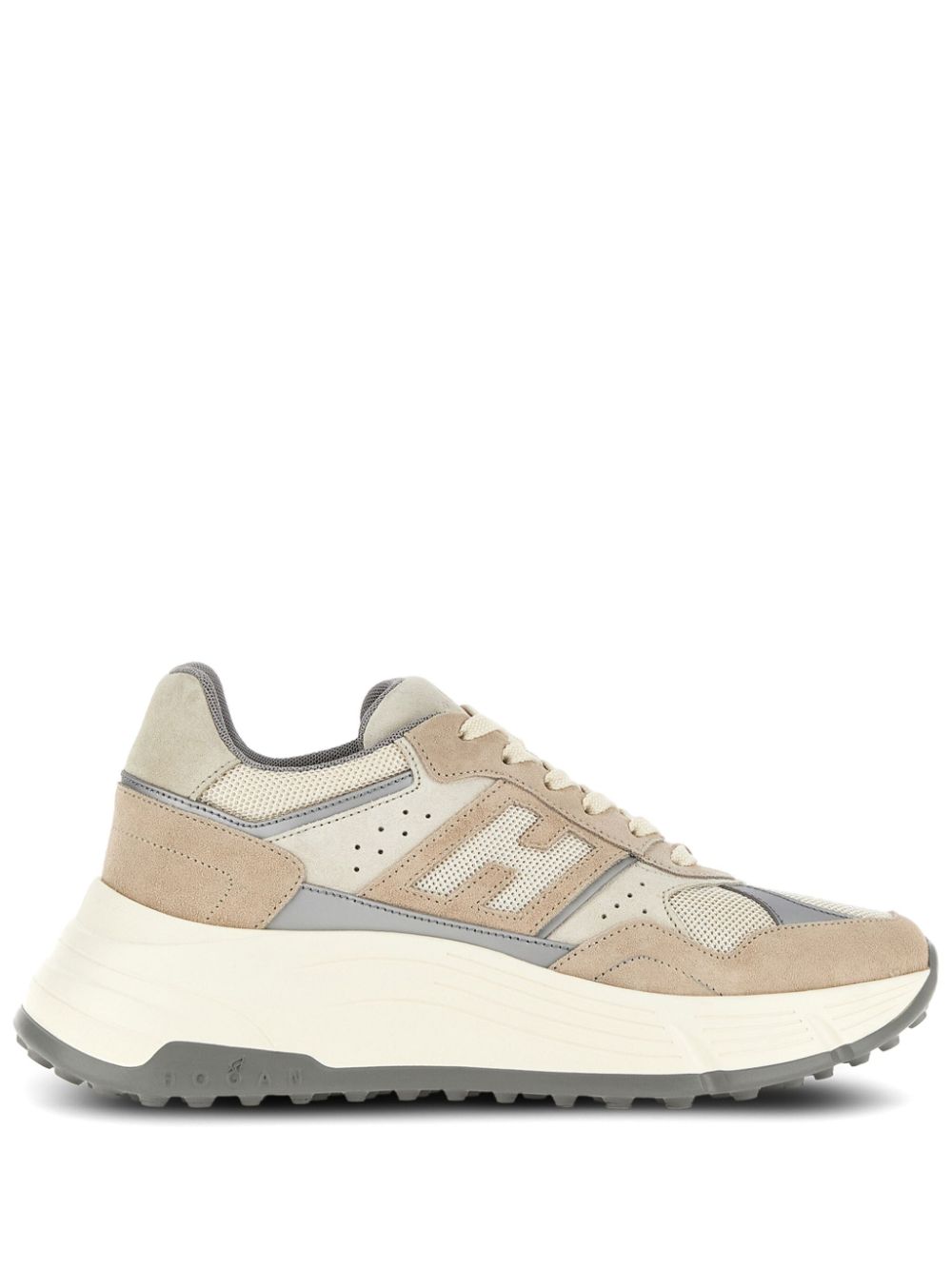 HOGAN Chic Beige and Grey Leather Sneakers