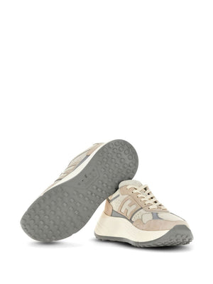 HOGAN Chic Beige and Grey Leather Sneakers