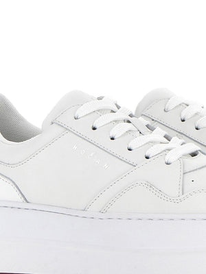 HOGAN Elevated White Leather Flatform Sneakers