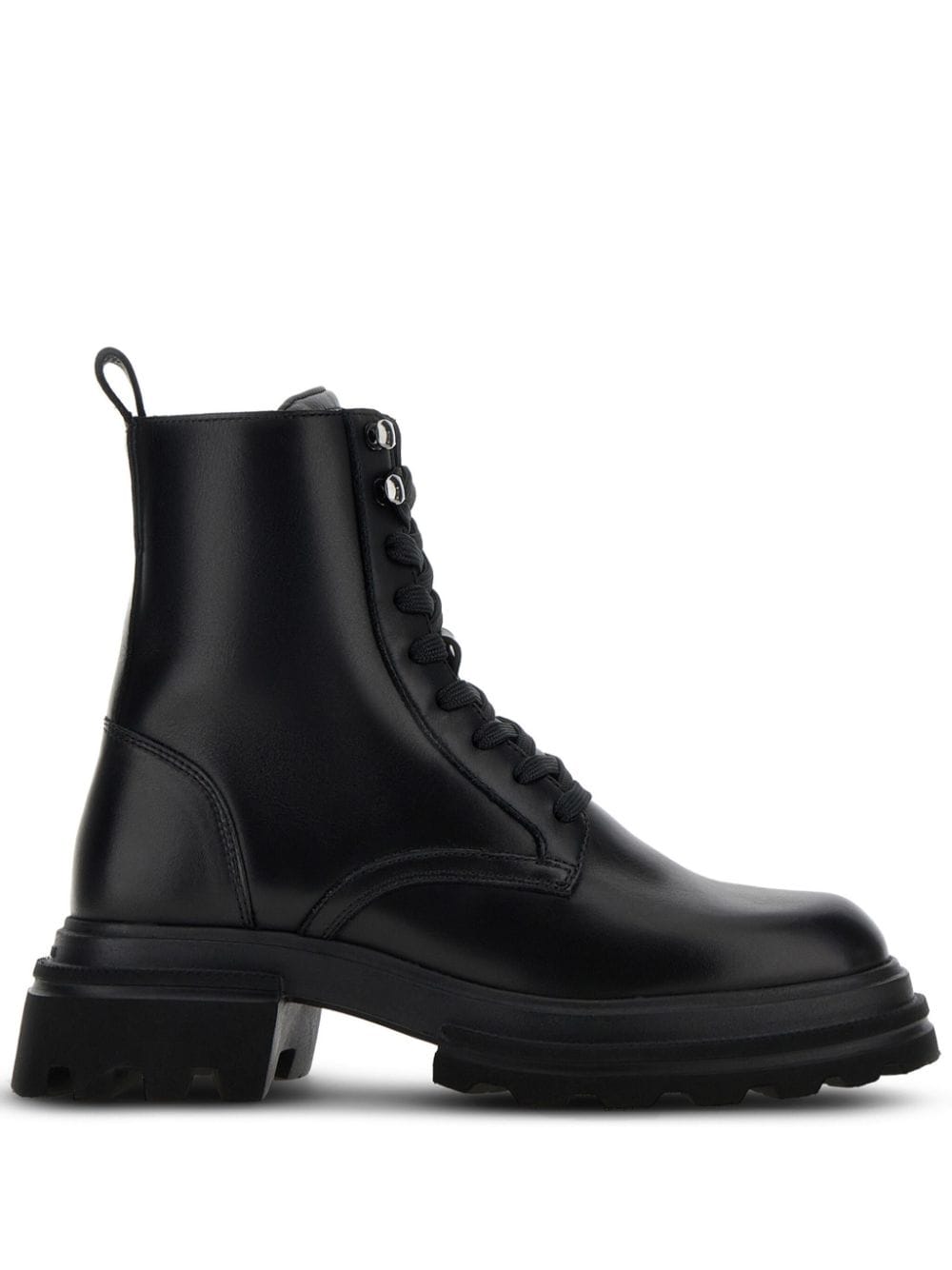 HOGAN Leather Combat Boots for Women - Ankle-Length Style