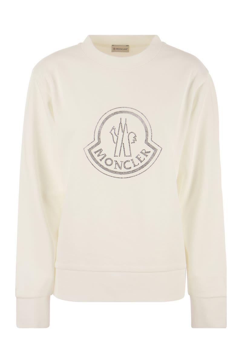 MONCLER Crystal-Embellished Sweatshirt with Loose Fit