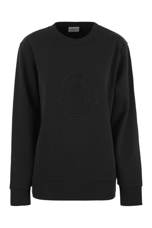 MONCLER Crystal-Embellished Sweatshirt with Loose Fit