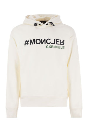 MONCLER GRENOBLE Logo-Printed Stretch Fleece Hoodie for Men