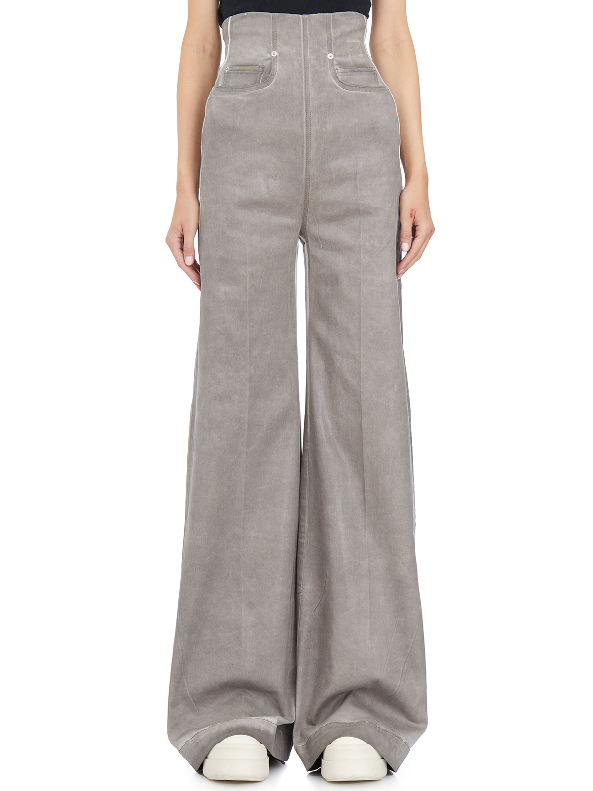 DRKSHDW High-Waisted Wide-Leg Denim Pants - Size S