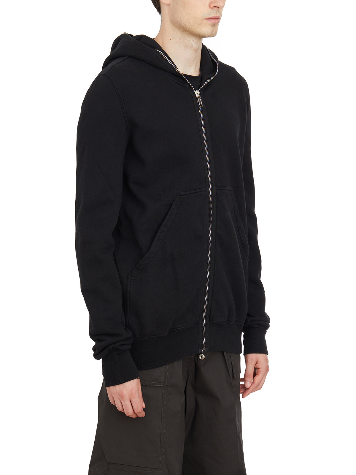 RICK OWENS Men's Zip-Front Hoodie with Hood - Size M