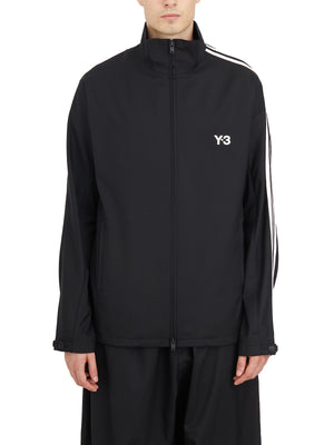 Y-3 Men's Zip-Front Sweatshirt with Track Stripes - Size M