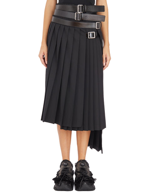 COMME DES GARÇONS Asymmetrical Pleated Skirt with Waist Belt Size S