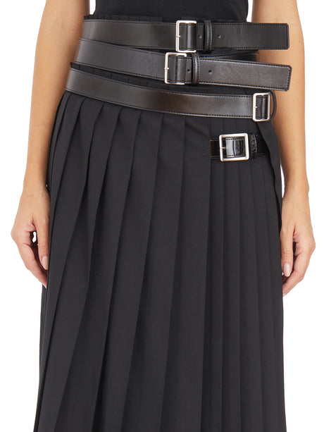 COMME DES GARÇONS Asymmetrical Pleated Skirt with Waist Belt Size S