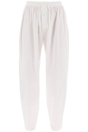 INTERIOR Cotton Poplin Boxer Pants in White