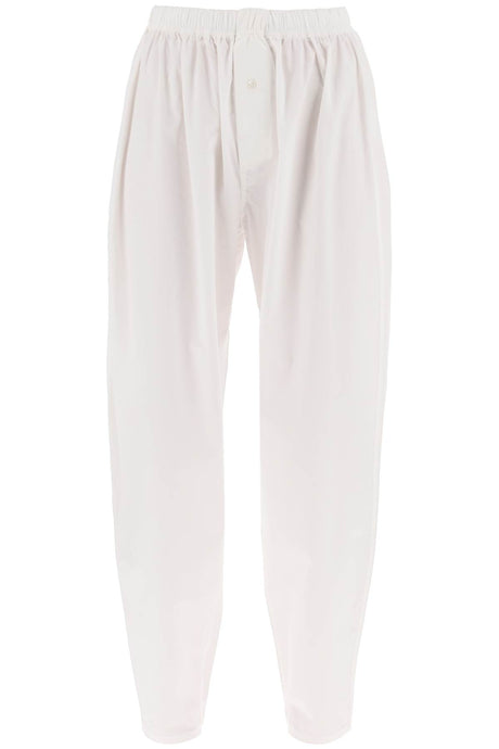 INTERIOR Cotton Poplin Boxer Pants in White