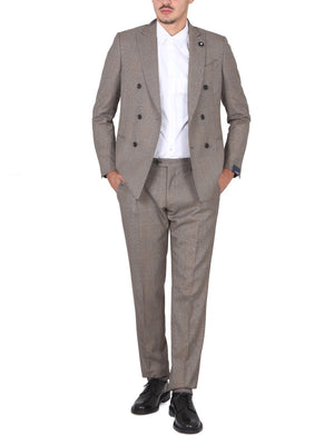 LARDINI Elegant Men's Suit with Peaked Lapels