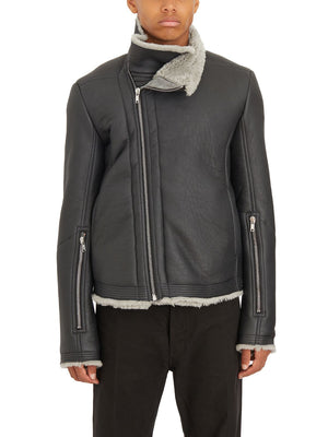 RICK OWENS Bauhaus Black Pearl Shearling Jacket