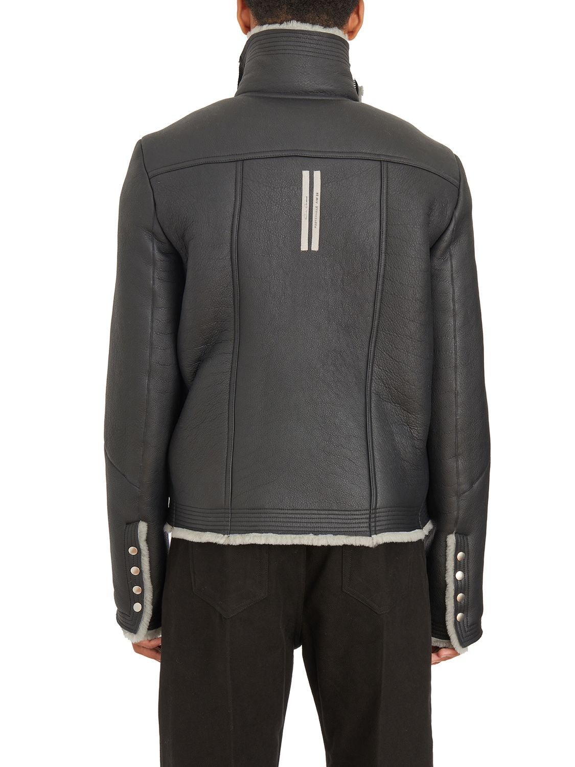 RICK OWENS Bauhaus Black Pearl Shearling Jacket