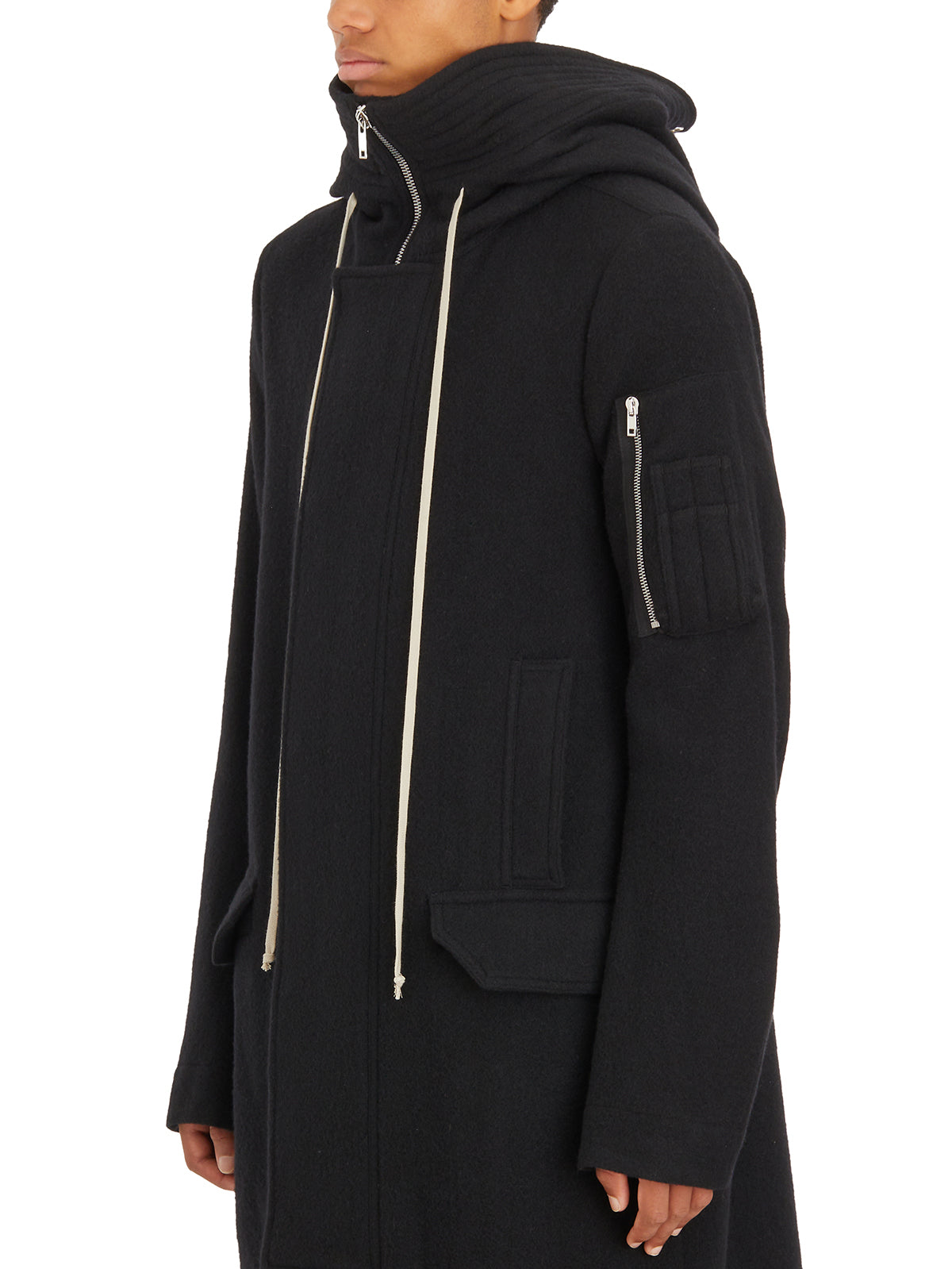 RICK OWENS MegaParka Black Wool Jacket Size 48