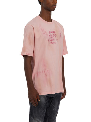 DSQUARED2 Distressed Pink Loose Fit Tee