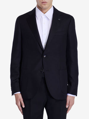 LARDINI Elegant Black Cashmere Blend Jacket