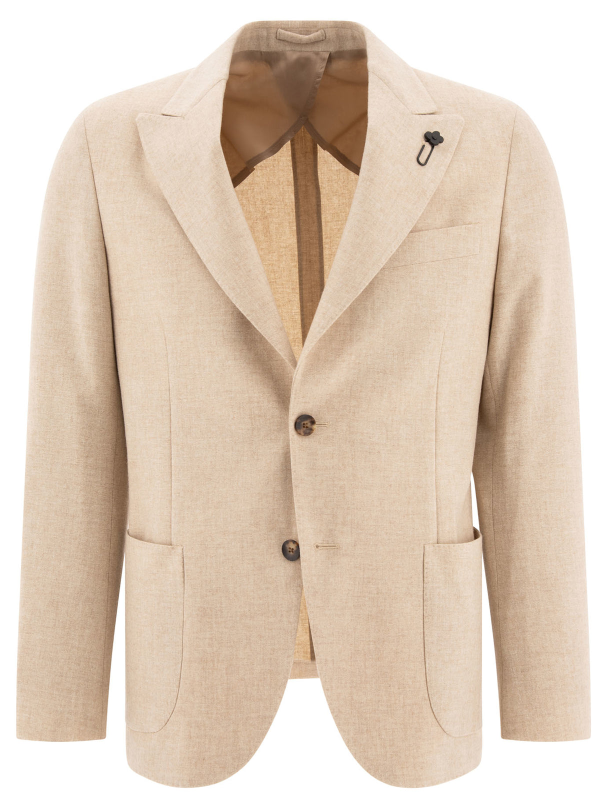 LARDINI Classic Wool-Cashmere Blazer in Beige