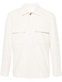 LARDINI Men's White Corduroy Jacket with Pockets