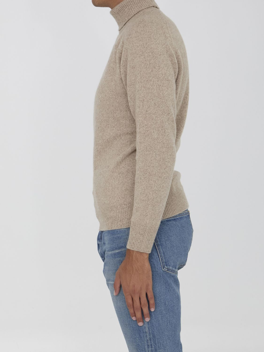 LARDINI Men's Cashmere Turtleneck Sweater - Regular Fit