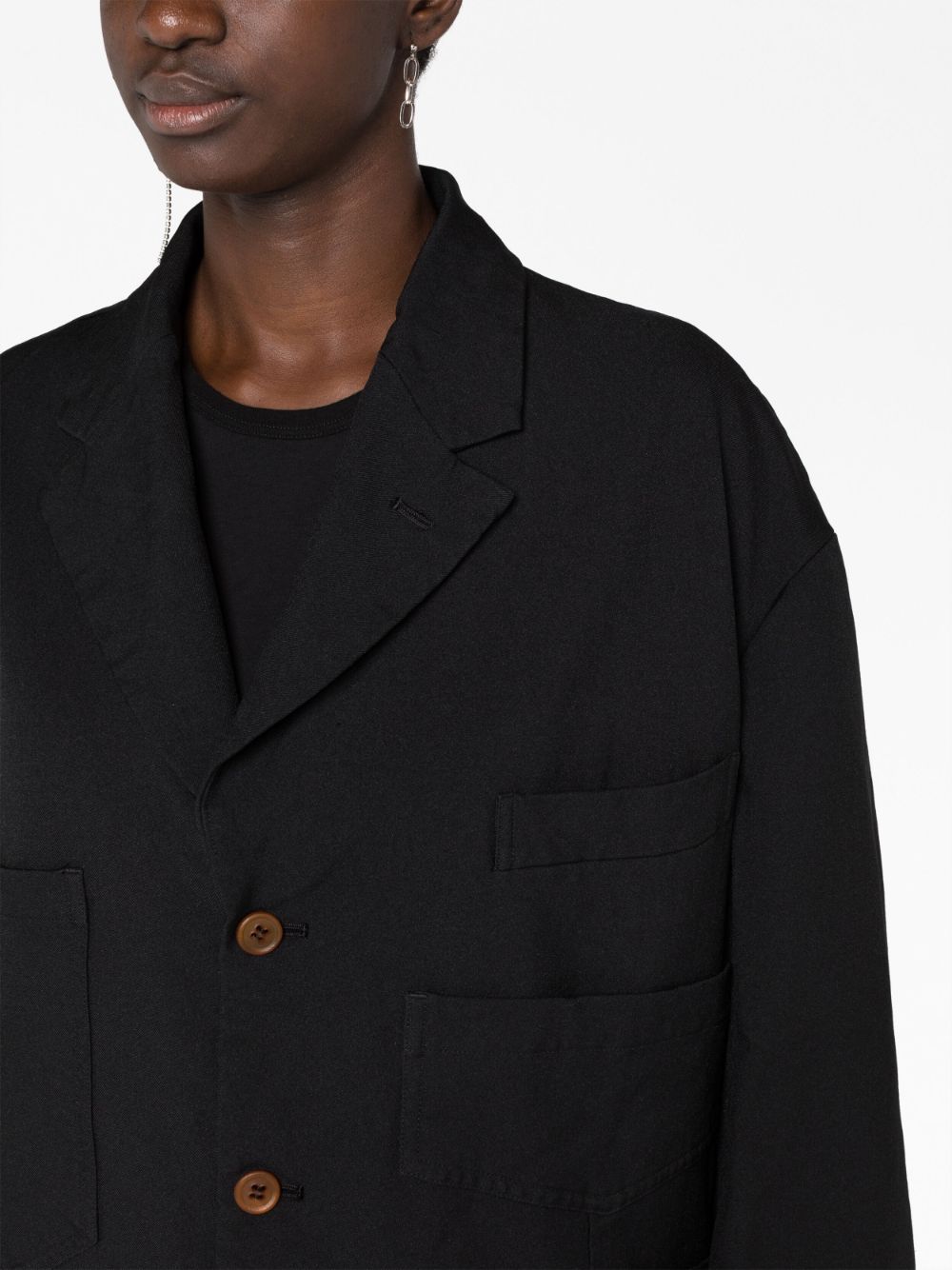 COMME DES GARÇONS Classic Black Single-Breasted Wool Jacket for Men