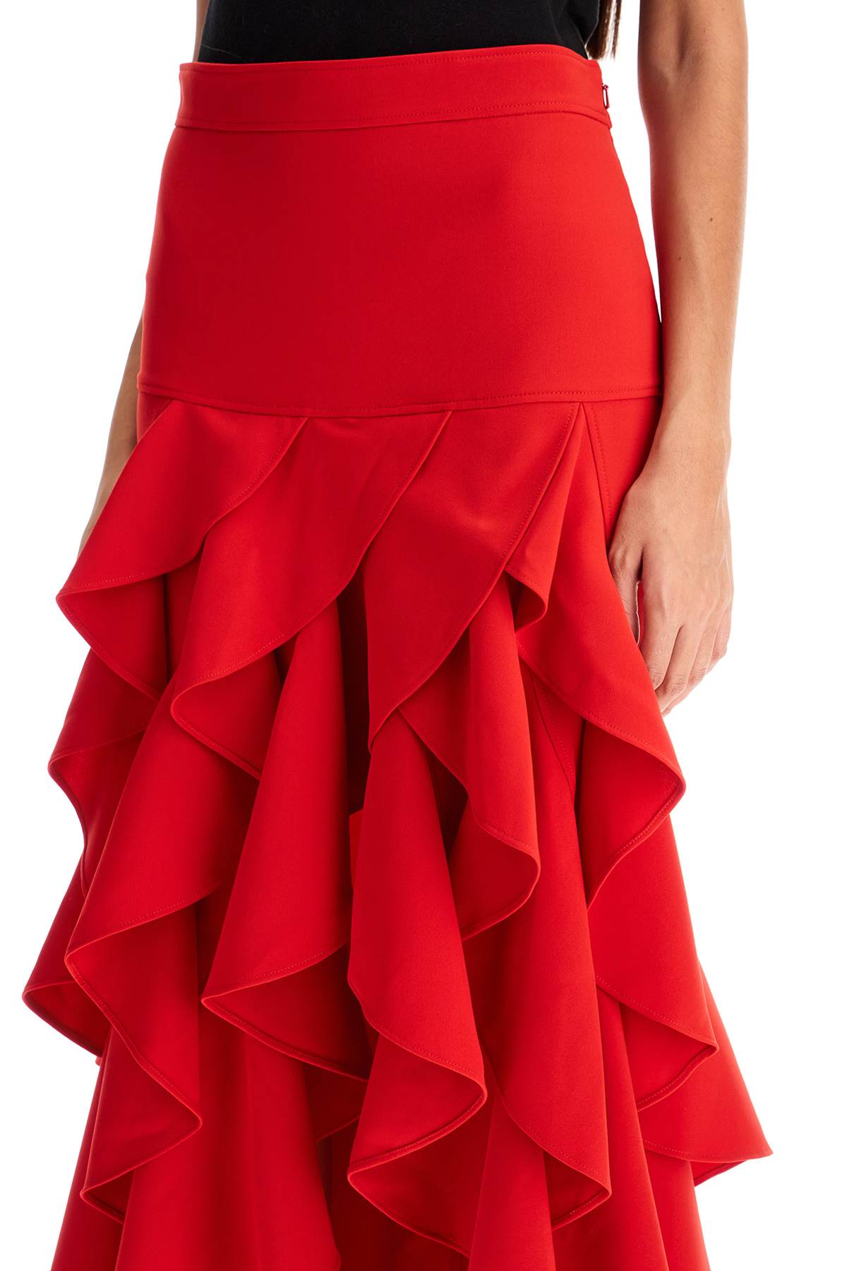 MOSCHINO COUTURE Asymmetrical Mini Skirt with Elegant Ruffles