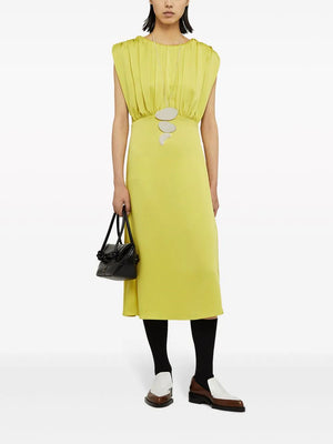 JIL SANDER SS24 Midi Dress in Lime Green