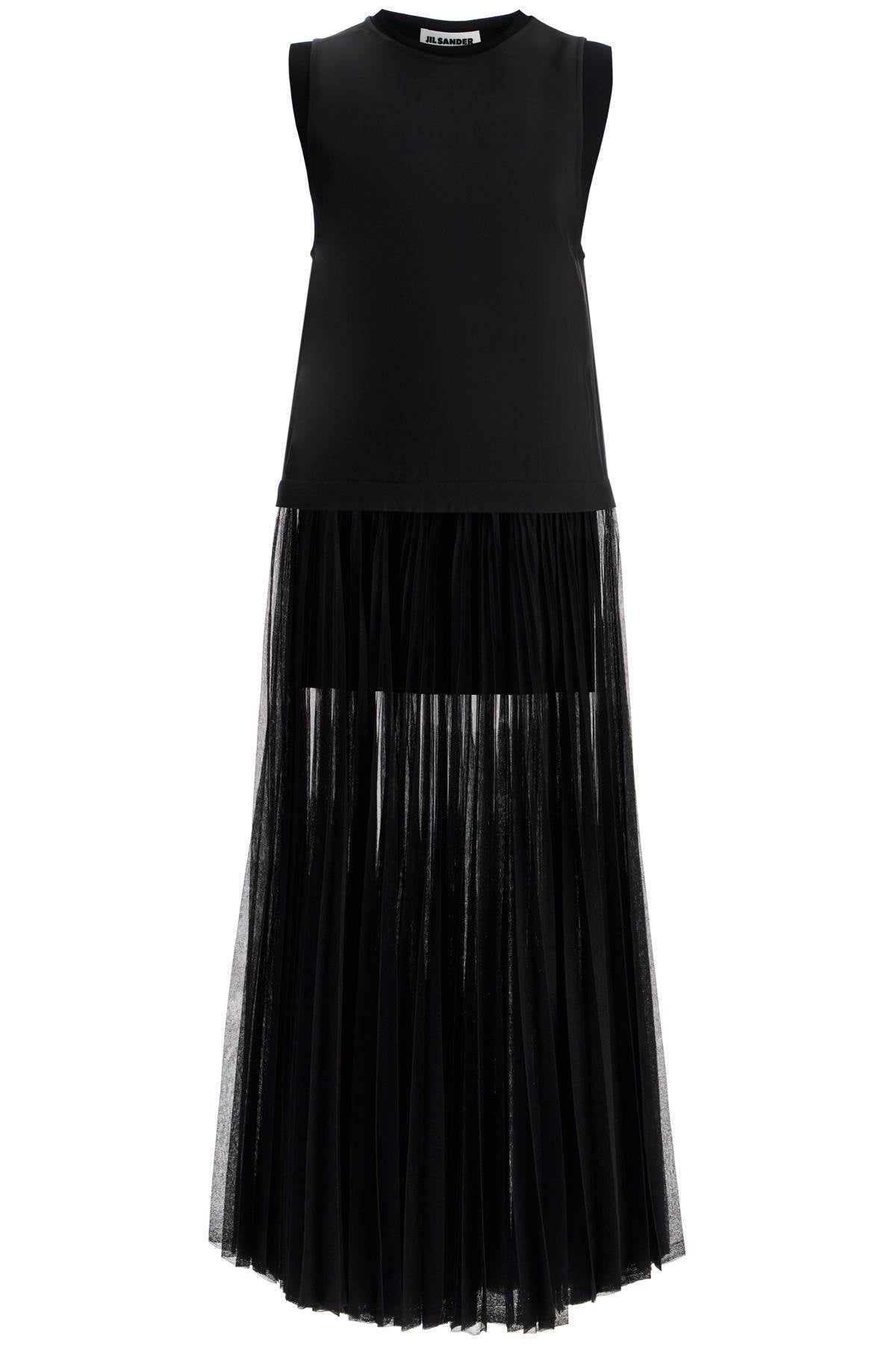 JIL SANDER Layered Pleat Mini-Maxi Dress