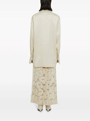 JIL SANDER Women's Beige Viscose and Silk Shirt for SS24